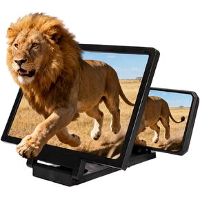 Smartphone Screen Magnifier, 3D HD Foldable Amplifier, Phone Stand with, Adjustable Angle Gift for Mom Dad, Family Portable、 Universal Enlarger Movies Gaming Video (White) in Saudi Arabia
