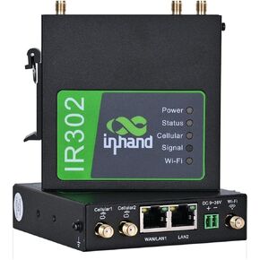 InHand Networks IR302 Industrial IoT 4G LTE VPN Cellular Router, LTE Cat 4+ Wi-Fi, Dual sim Card Slots, Management by Cloud Platform, DI/DO Port, Support T-Mobile, AT&T & Verizon, UL Certification in Kuwait
