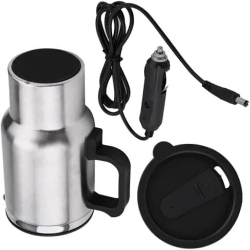 ZJchao 12V car heating cup, large capacity leak proof steel mug with electronic constant temperature, for vehicles and most car cup holders in Saudi Arabia