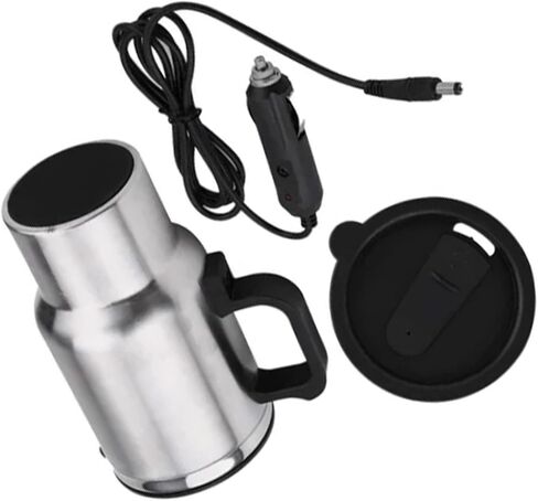 ZJchao 12V car heating cup, large capacity leak proof steel mug with electronic constant temperature, for vehicles and most car cup holders in Saudi Arabia