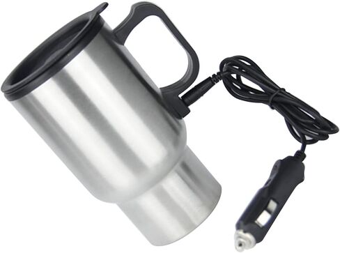 ZJchao 12V car heating cup, large capacity leak proof steel mug with electronic constant temperature, for vehicles and most car cup holders in Saudi Arabia