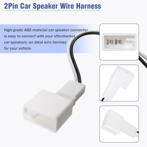 72-8104 Speaker Harness Adapter Compatible with Toyota Camry RAV4 Sequoia Tundra Corolla 4Runner Prius Car Door Speaker Wire Connector for Subaru Forester Legacy Mitsubishi Scion,2Pin 4PCS in Saudi Arabia