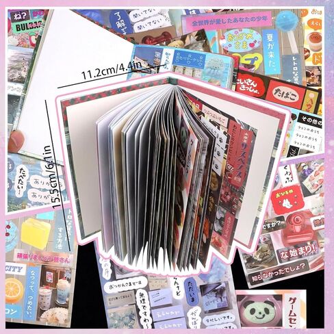 كتاب ملصقات بنمط المانجا الياباني، سلسلة ذاكرة رومانسية مكونة من 45 ورقة مع أكثر من 800 تصميم لطيف، ملصقات جمالية يابانية لدفاتر يوميات سجل القصاصات بنفسك in Kuwait