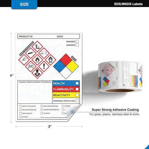 مجموعة الملصقات اللاصقة NFPA (لافتة وأرقام ورموز) | 17 بوصة طويل القامة (من الطرف إلى الطرف)، فينيل مصقول بالألماس | ملصقات السلامة الكيميائية NFPA لمكان العمل in Saudi Arabia