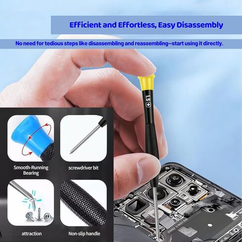 42-Piece Professional Electronics Opening Pry Tool Repair Kit with Steel and Carbon Fiber Nylon Spudgers, Anti-Static Tweezers and 13 Screwdrivers for Open Cellphone, Laptops, Tablets in Kuwait