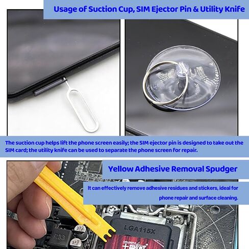 42-Piece Professional Electronics Opening Pry Tool Repair Kit with Steel and Carbon Fiber Nylon Spudgers, Anti-Static Tweezers and 13 Screwdrivers for Open Cellphone, Laptops, Tablets in Kuwait