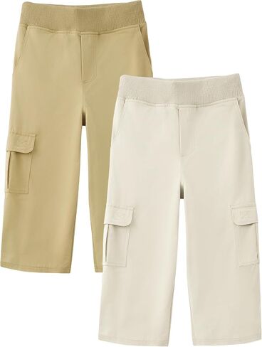 Arssm 2 Pack Toddler Pants Cargo Pants for Boys Cotton Pull On Elastic Waist Casual Sweatpants in Saudi Arabia