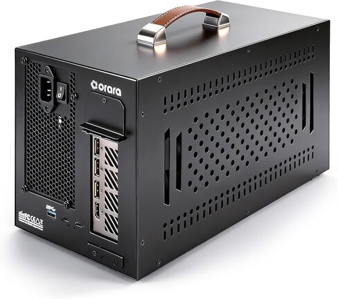 حاوية ORARA eGPU متوافقة مع محطة Thunderbolt 3/4/USB4 40Gbps eGPU Dock مع 750WPSU، حاوية بطاقة رسومات خارجية مدمجة متوافقة مع NVIDIA/AMD PCIe، PD 85W، سلسلة Daisy (أسود) in Kuwait
