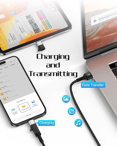 محول Lightning إلى USB C، 2 حزمة USB C إلى محول Lightning لأجهزة iPhone 15/16/17 Pro/iPad Pro/AirPods 3، وموصل Apple Lightning إلى Type C للشحن السريع ونقل البيانات - ليس للصوت أو OTG in Kuwait
