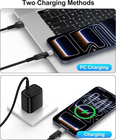 محول Lightning إلى USB C، 2 حزمة USB C إلى محول Lightning لأجهزة iPhone 15/16/17 Pro/iPad Pro/AirPods 3، وموصل Apple Lightning إلى Type C للشحن السريع ونقل البيانات - ليس للصوت أو OTG in Kuwait