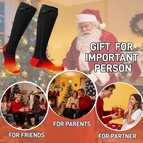 Heated Socks for Men & Women, Rechargeable Battery Powered, 4 Heat Settings Winter Socks,Washable Electric Foot Warmer and Leg Warmers for Winter, Hunting, Camping, Hiking, Fishing, Outdoor Activities in Saudi Arabia