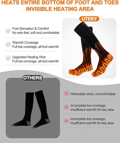 Heated Socks for Men Women - Upgraded Rechargeable, Electric Heated Socks Up to 8 Hours with 4 Heating Levels for Hunting, Camping, Hiking, Skiing, Walking, Fishing, Cycling, Outdoor Work in Saudi Arabia
