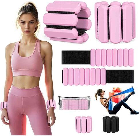 Adjustable Ankle Weights,Wrist Weights for Women & Men,Set of 2 (1Lb Each),Perfect for Walking,Running,Yoga,Pilates,Gym,Barre,Strength Training. Weighted wristbands are designed for home gym workouts in Saudi Arabia