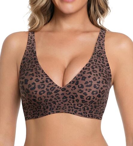 Jelly Wireless Bra Deep V Push Up Seamless T-Shirt Comfortable Plunge No Underwire Bras with Adjustable Straps Everyday Bras in Saudi Arabia