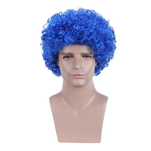 Dark Orange Afro Wig Boys Short Disco Blue Very Curly Cosplay Wig Kids 80s Cosplay Wigs in Saudi Arabia
