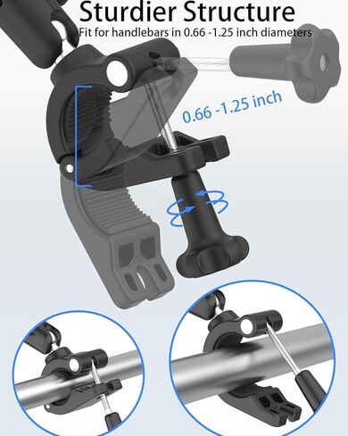 woleyi Wheelchair Phone Holder, [Ultra Stable Straps] Stroller Cell Phone Mount, Shopping Cart Handlebar Clip with Metal Arm, for iPhone Air 17 Pro Max, 16 15 14 13 12 Plus, S20, More 4-7" Smartphones in Saudi Arabia