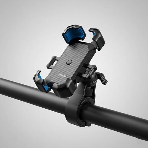 Secure Black Shockproof Bike Phone Mount, Hands-Free GPS Holder for E-Bikes & Motorcycles, Cycling Accessory in Saudi Arabia