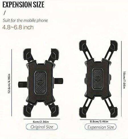 Secure Black Shockproof Bike Phone Mount, Hands-Free GPS Holder for E-Bikes & Motorcycles, Cycling Accessory in Saudi Arabia