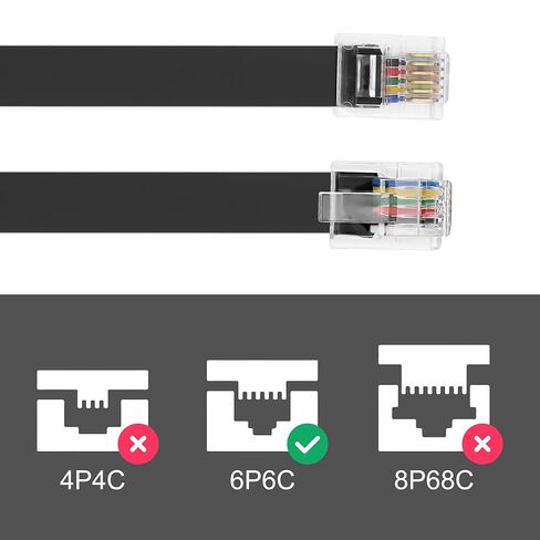 MEIRIYFA RJ12 6P6C كابل تمديد أنثى إلى ذكر RJ11/RJ12 Cat3 سماعة هاتف سلكية سلكية لموسع الهاتف 30 سم - قطعتين in Saudi Arabia