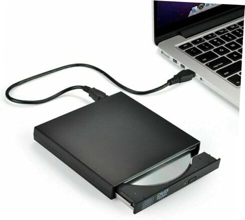 External CD DVD Drive, USB 2.0 Slim Protable External CD-RW Drive DVD-RW Burner Writer Player for Laptop Notebook PC Desktop Computer in Saudi Arabia