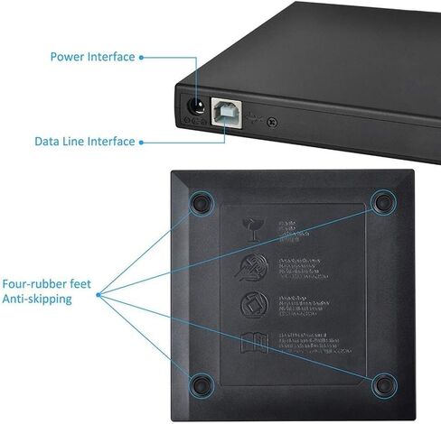 External CD DVD Drive, USB 2.0 Slim Protable External CD-RW Drive DVD-RW Burner Writer Player for Laptop Notebook PC Desktop Computer in Saudi Arabia