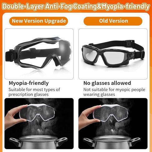 Safety Goggles over Glasses, Ansi Z87.1 Airsoft Goggles Anti Fog Tactical Safety Glasses with 3 Impact Resistant Interchangeable Lenses for Shooting, Skiing & Riding Outdoor Protective Eyewear in Saudi Arabia