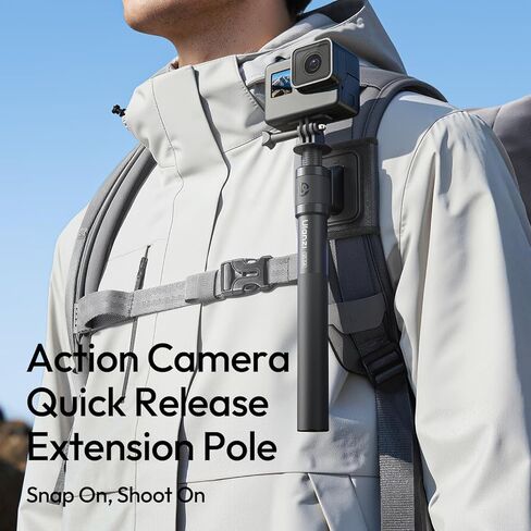 ULANZI VL04 Invisible Selfie Stick ClipMate - 44.88" Extension Pole with Universal 1/4" Mount & ARRI Pins, Compatible with Insta360 X5/GoPro Hero 13-5/DJI OSMO Pocket 3/Xtra,Action Camera Tripod Pole in Saudi Arabia