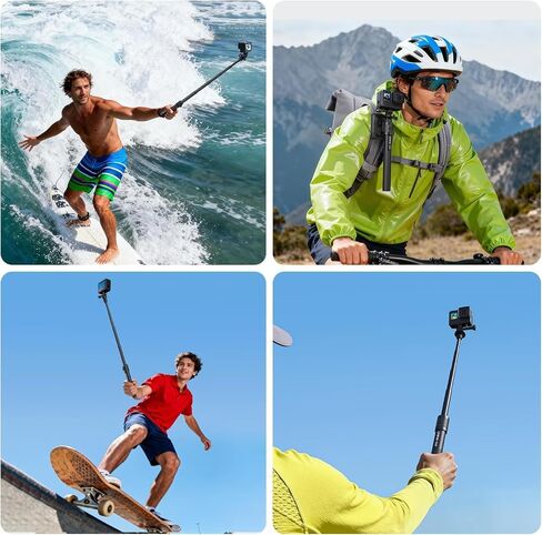 ULANZI VL04 Invisible Selfie Stick ClipMate - 44.88" Extension Pole with Universal 1/4" Mount & ARRI Pins, Compatible with Insta360 X5/GoPro Hero 13-5/DJI OSMO Pocket 3/Xtra,Action Camera Tripod Pole in Saudi Arabia