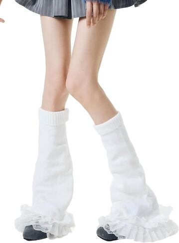 Womens Fur Leg Warmers Y2k Kawaii Cute Boot Socks Fuzzy Grey Leg Warmers for Girls Lolita Furry Cover Sleeves in Saudi Arabia