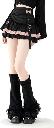 Womens Fur Leg Warmers Y2k Kawaii Cute Boot Socks Fuzzy Grey Leg Warmers for Girls Lolita Furry Cover Sleeves in Saudi Arabia