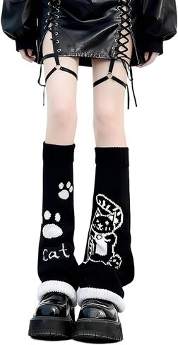 Womens Fur Leg Warmers Y2k Kawaii Cute Boot Socks Fuzzy Grey Leg Warmers for Girls Lolita Furry Cover Sleeves in Saudi Arabia