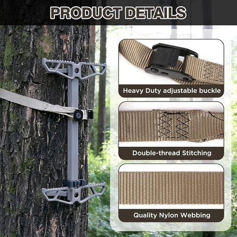 Climbing Stick Strap,Hunting Climbing Stick Replacement Straps,Heavy Duty Tree Stand Climbing Stick Rope for Hunting,Saddle Hunting Accessories to Fix Most Platforms and Sticks in Saudi Arabia