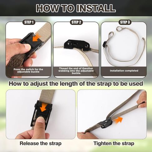 Climbing Stick Strap,Hunting Climbing Stick Replacement Straps,Heavy Duty Tree Stand Climbing Stick Rope for Hunting,Saddle Hunting Accessories to Fix Most Platforms and Sticks in Saudi Arabia