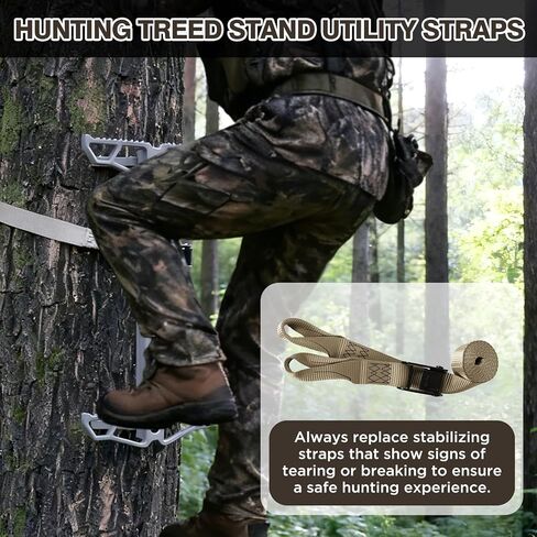 Climbing Stick Strap,Hunting Climbing Stick Replacement Straps,Heavy Duty Tree Stand Climbing Stick Rope for Hunting,Saddle Hunting Accessories to Fix Most Platforms and Sticks in Saudi Arabia