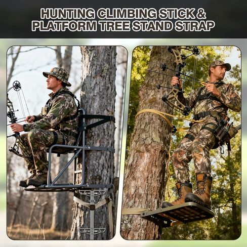Climbing Stick Strap,Hunting Climbing Stick Replacement Straps,Heavy Duty Tree Stand Climbing Stick Rope for Hunting,Saddle Hunting Accessories to Fix Most Platforms and Sticks in Saudi Arabia