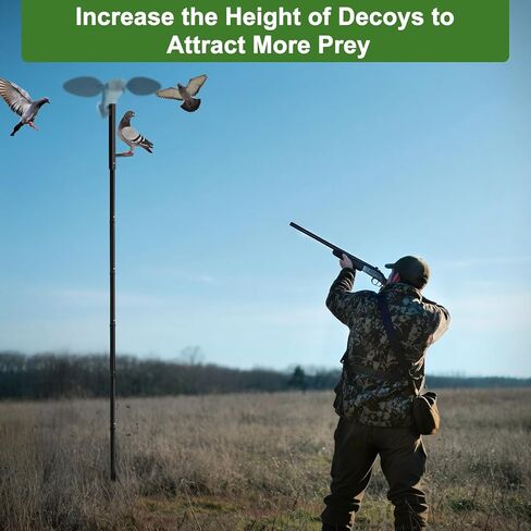 Outdoors Duck Decoys Extension Pole, 11 ft Height Adjustable Dove and Duck Huting Decoys Stand Pole Works with Spinning Wing Decoys, Duck Hunting Accessories Gifts (Duck Decoy not Included) in Saudi Arabia