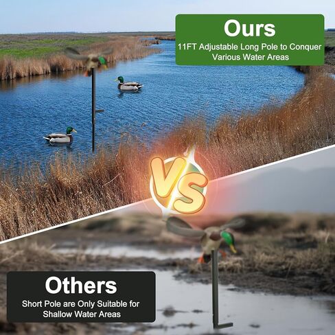 Outdoors Duck Decoys Extension Pole, 11 ft Height Adjustable Dove and Duck Huting Decoys Stand Pole Works with Spinning Wing Decoys, Duck Hunting Accessories Gifts (Duck Decoy not Included) in Saudi Arabia
