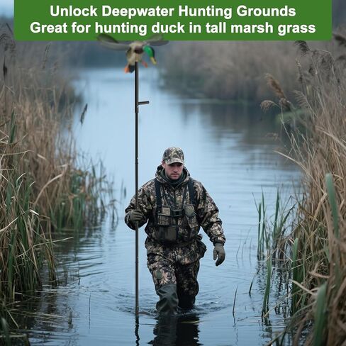 Outdoors Duck Decoys Extension Pole, 11 ft Height Adjustable Dove and Duck Huting Decoys Stand Pole Works with Spinning Wing Decoys, Duck Hunting Accessories Gifts (Duck Decoy not Included) in Saudi Arabia