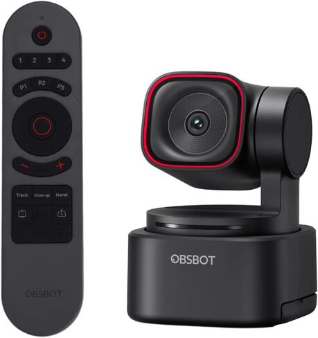 حزمة كاميرا ويب OBSBOT Tiny 3 Lite مع جهاز تحكم عن بعد، صوت مكاني 4K - كاميرا PTZ مدمجة لتتبع الذكاء الاصطناعي مع مستشعر 1/2 بوصة، ميكروفون ثلاثي، تحكم صوتي، 120 إطارًا في الثانية، HDR، كاميرا ويب للكمبيوتر الشخصي، Mac، الكمبيوتر المحمول، البث in Kuwait
