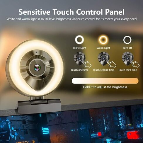 AIDELF Webcam Computer Camera 1080P with Dual Microphone Adjustable Right Light Web cam for PC Advanced Auto-Focus with Tripod Zoom Streaming Camera Gaming Webcam for YouTube Xbox Facebook Streamer in Kuwait