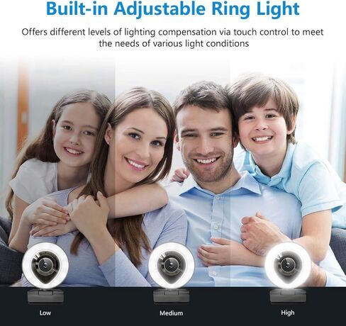 AIDELF Webcam Computer Camera 1080P with Dual Microphone Adjustable Right Light Web cam for PC Advanced Auto-Focus with Tripod Zoom Streaming Camera Gaming Webcam for YouTube Xbox Facebook Streamer in Kuwait