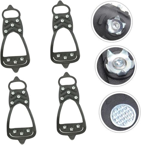 PartyKindom Anti-Slip Eight-Tooth Crampons Claw Outdoor Cleats Snowshoes Snow Mountain Crampons Mountaineering in Saudi Arabia