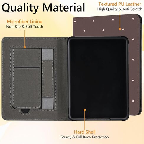 for Basic Kindle 11th Generation Case 6 Inch 2024/2022 Release Cute Polka Dot Brown Classic Vintage Aesthetic Design Soft PU Leather Cover with Auto Sleep Wake, Stand & Hand Strap in Saudi Arabia
