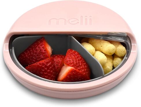 melii Spin Snack Container | 3-Compartment Rotating Snack Box with Sliding Window, BPA-Free, Dishwasher Safe, Portable Snack Container for Kids Ages 3+ (Blue) in Saudi Arabia