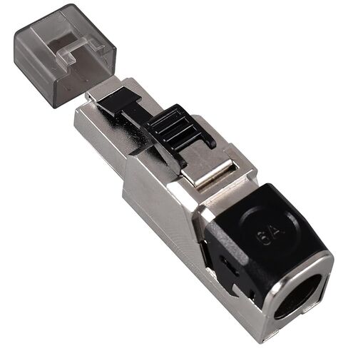 Veemoon Shielded Cat8 Pass Through Rj45 Connector Plug, Tool-Free Modular Ethernet Cable Adapter for High- Gaming and Data Transfer, Compatible with Cat6a/7/8 Cables in Kuwait