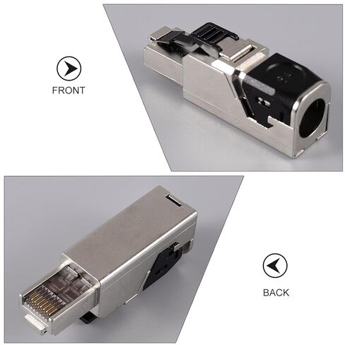 Veemoon Shielded Cat8 Pass Through Rj45 Connector Plug, Tool-Free Modular Ethernet Cable Adapter for High- Gaming and Data Transfer, Compatible with Cat6a/7/8 Cables in Kuwait