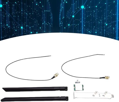 بطاقة الشبكة Pomya WiFi 6E 1800Mbps NGFF M.2 محول الكمبيوتر المحمول مع هوائيات مزدوجة 8dBi، محول لاسلكي BT 5.2 لـ 10 11، زمن انتقال منخفض MU MIMO in Saudi Arabia