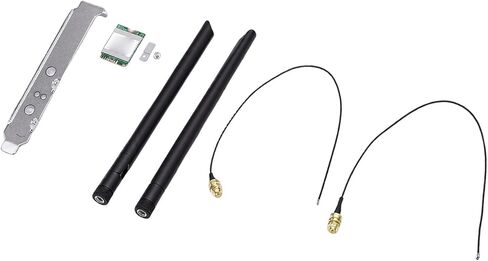 بطاقة الشبكة Pomya WiFi 6E 1800Mbps NGFF M.2 محول الكمبيوتر المحمول مع هوائيات مزدوجة 8dBi، محول لاسلكي BT 5.2 لـ 10 11، زمن انتقال منخفض MU MIMO in Saudi Arabia