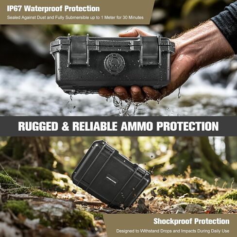 9mm Ammo Case, Compatible with Magazines, Compact Waterproof Lockable Ammo Storage Case for Ammunition, Portable and Durable 9mm Ammo Box, Suitable for Travel,Home and Range Use in Saudi Arabia