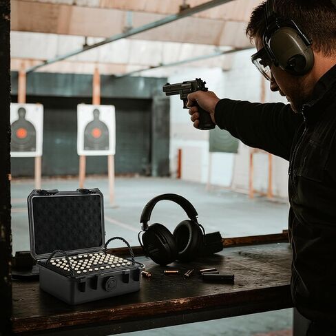 9mm Ammo Case, Compatible with Magazines, Compact Waterproof Lockable Ammo Storage Case for Ammunition, Portable and Durable 9mm Ammo Box, Suitable for Travel,Home and Range Use in Saudi Arabia